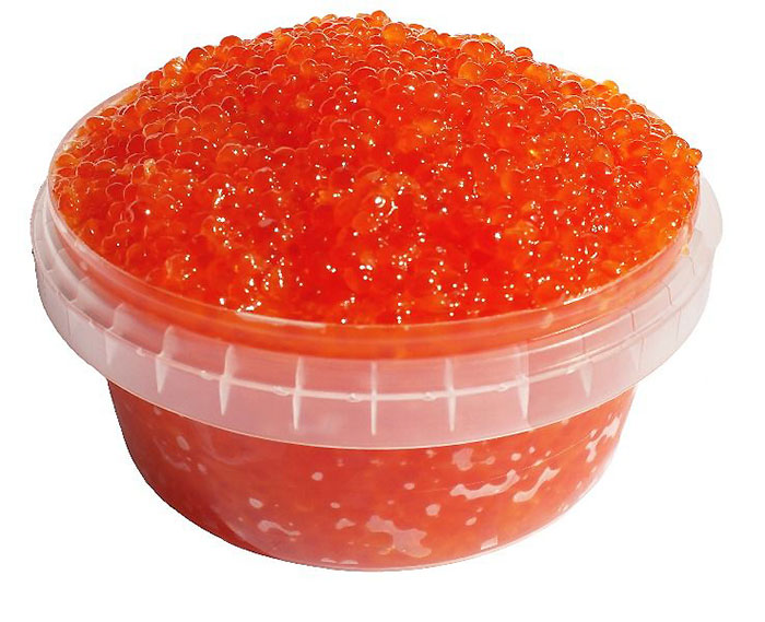 Икра кеты – имеет оранжево- красный цвет, икринки самые крупные из всех видов красной икры, в диаметре составляют 5- 7 миллиметров