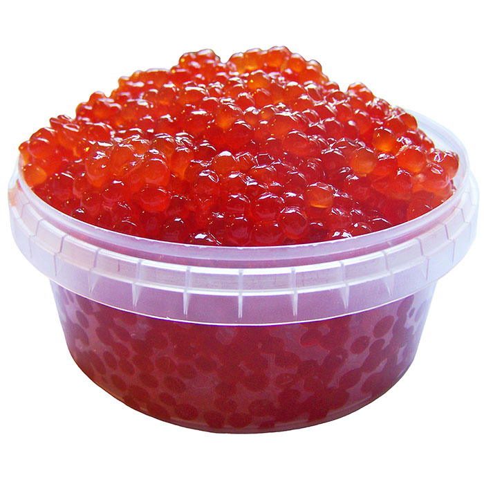 Икра нерки, самой ценной породы дальневосточных лососевых рыб, ценится за особенно пикантный вкус, нежное небольшое зерно до 4 мм  и насыщенный ярко-красный рубиновый цвет. Добывается в июне-июле. Икра нерки  - превосходный источник витаминов и протеинов.