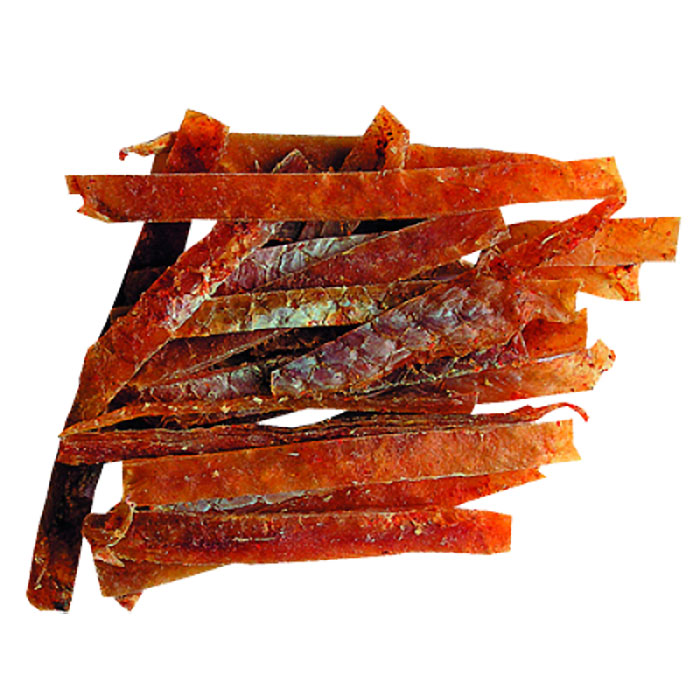  Завяленное филе рыбы на коже слабой соли с приятным ароматом копченой рыбки. Идеален в сочетании с бокалом хорошего вина и качественного пива. 